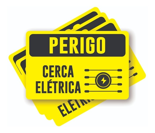 Placa Sinalização Cerca Elétrica Perigo Alta Voltagem Casa