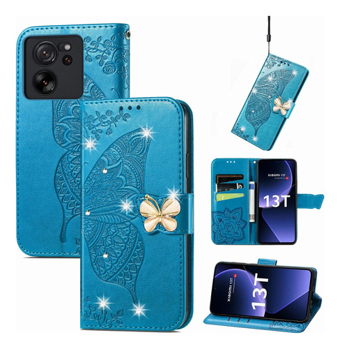 Capa Tipo Carteira De Couro Glitter Cards Solt Butterfly Par