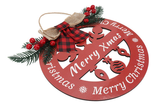 Lazo De Madera Con Estampado De Letras Navideñas