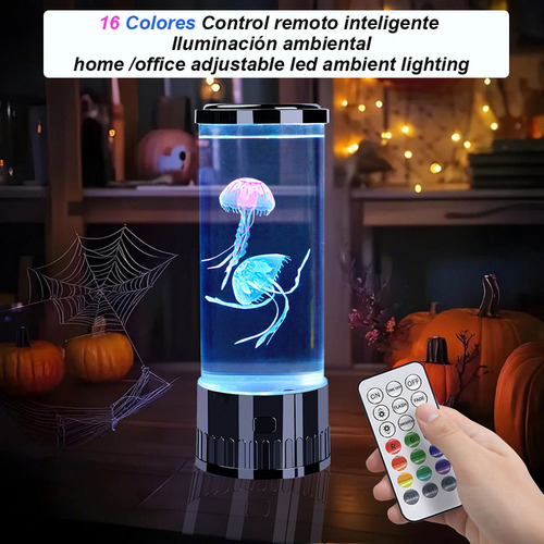 Lámpara De Medusas Led Lámpara De Escritorio Luz De Noche Pantalla Negro