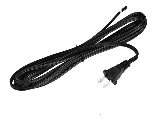 Uxcell Us Plug Lamp Cord, Spt-2 18awg Power Wire 3.5m Black,