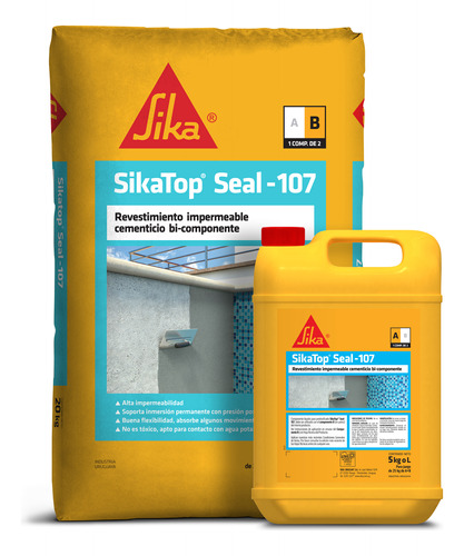 25 Kg Sika Sikatop Seal 107 Revestimiento Impermeable!