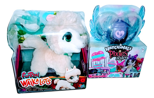 Fur Real Walkalots Llama + Hatchimal Pixies Riders
