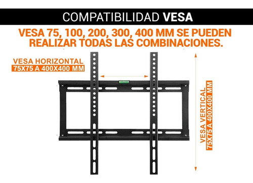Imagen 5 de 7 de Soporte Tv Vonne Stvf-55 Fijo De 26 A 55 Hasta 50 Kg