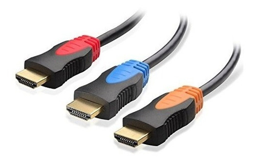 Cable Importa 3-pack, Chapado En Oro Hdmi De Alta Velocida