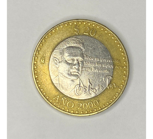 Moneda Conmemorativa Octavio Paz Año 2000