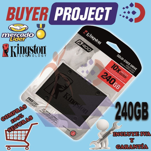 Imagen 3 de 5 de Disco Estado Solido Ssd 240gb Kingston A400 Sata 2.5 7mm 10x