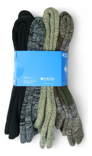 Calcetines Columbia Para Hombre, 4 Pares, Talla 6-12