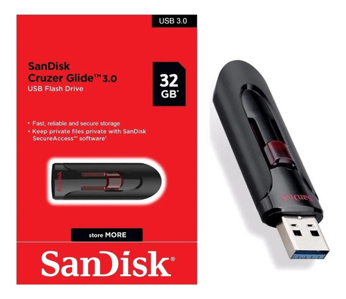 Pendrive 32 Gb Sandisk Cruzer Glide Usb 3.0 Usb