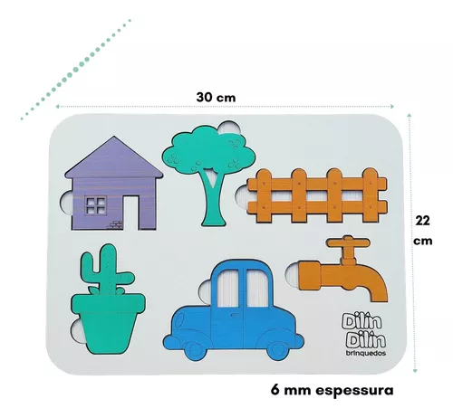 Quebra Cabeça Carro Brinquedo de Madeira Infantil