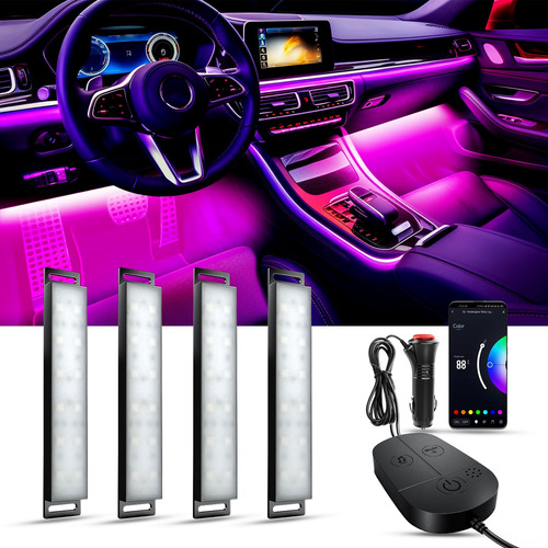 Luces Led Para Coche, Control App, Sincronización Música, Co