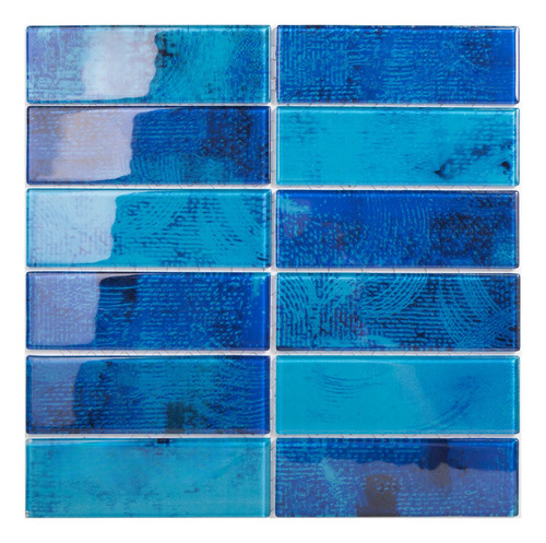 Venecita Vidrio Revestimiento Pileta Pentaglas Raft Azul