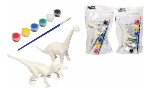 Dinosaurios Para Pintar A Tu Gusto 15cm Aprox + Pinturas