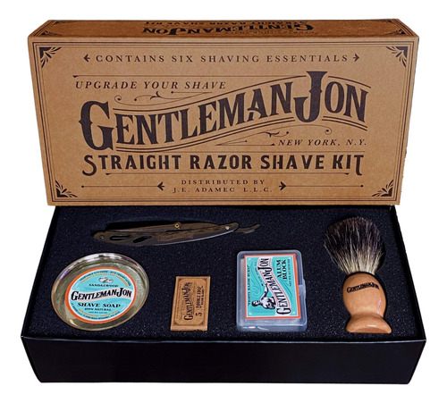 Gentleman Jon Kit De Afeitado Recto | Incluye 6 Artculos: Un