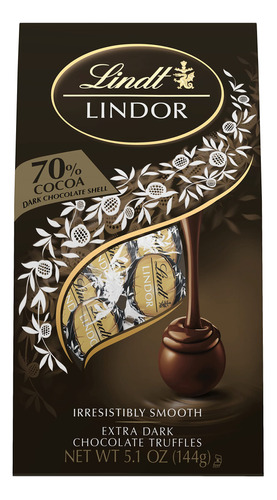 Lindt, Trufas, Chocolate Extra Negro, 70% Cacao