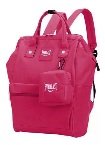 Mochila Cartera Everlast Fucsia Porta Notebook Con Monedero