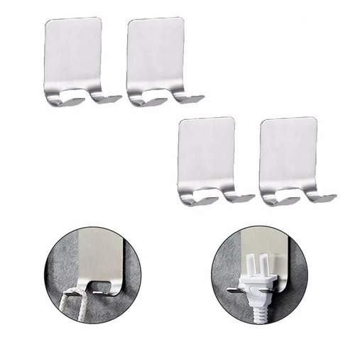 Pack 4 Soportes Multifunción De Pared De Acero Inoxidable