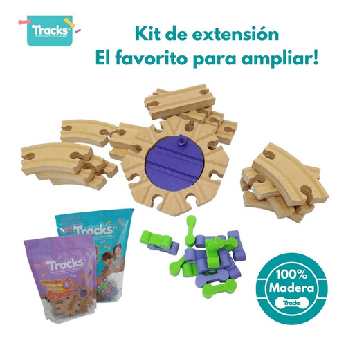 Imagen 2 de 8 de Vías Tren Madera + Cambio De Vías Compatible Trencity/hape