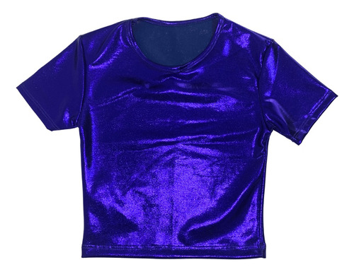 Remera Top Gummed Metalizado Brillo Metallic Teens Girls 