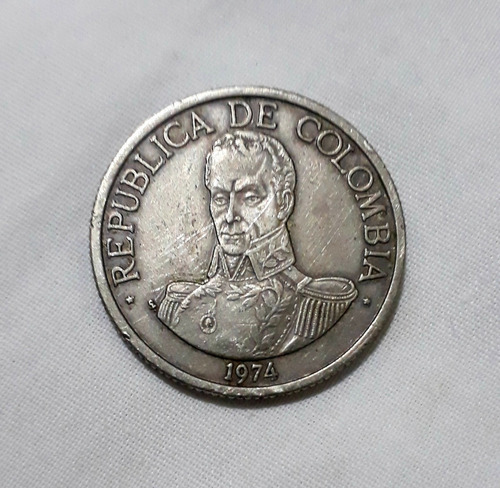 Moneda Colombiana Año 1974 - 1 Peso