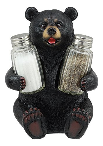 Atlantic Collectibles Abrazar Negro Teddy Bear Salt Pepper S