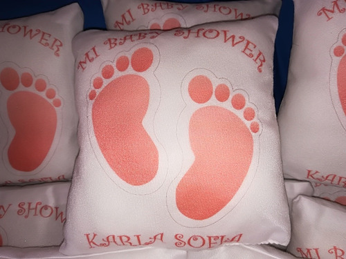 Baby Shower Cojines Personalizados Huella Rosa Bebe Embarazo