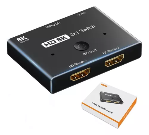 Conmutador HDMI 8K 3 en 1 Salida HDMI 2.1 Accesorio HDMI 2.1 para TV UHD  Negro