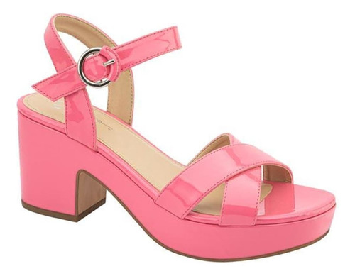 Sandalias Rosas Mujer Casual Plataforma Tacón Medio M9425