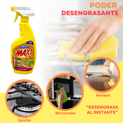 1 Quita Grasa Limpiador Cocina Ardeli Maxigrass 650ml