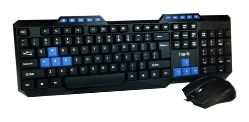 Combo Havit Gamer. Teclado Y Mouse Con Teclas Diferenciadas