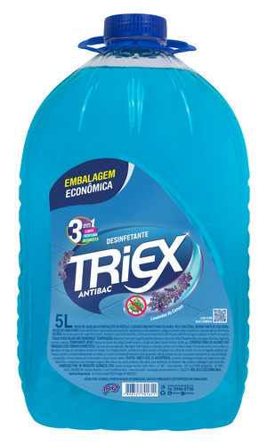 Desinfetante Triex Lavandas Do Campo 3 em 1 Limpa Perfuma Desinfeta 5 Litros