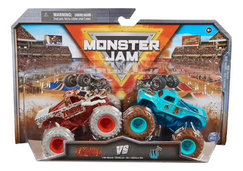 Set X2 Vehiculos Monster Jam Original Metalico Escala 1:64