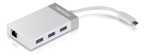 Trendnet Tuc-etgh3, Adaptador Usb-c A Rj45 Gigabit + Hub Usb Color Blanco