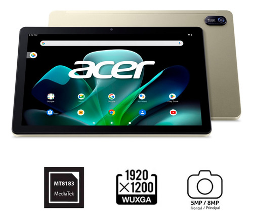 Tablet Acer Android 12 Mediatek Mt8183 128gb 4gb 10.1 Gps