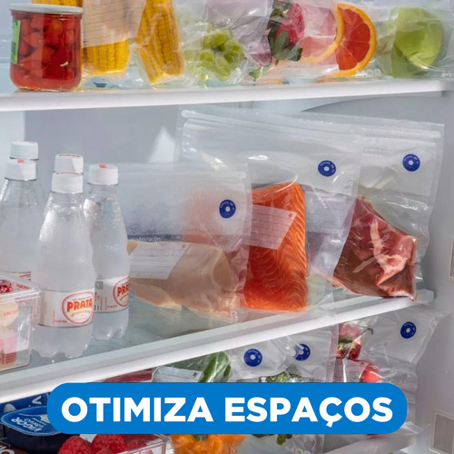 Saco A Vácuo Alimentos Cozinha Tamanho P 5 Unidades Ziplock