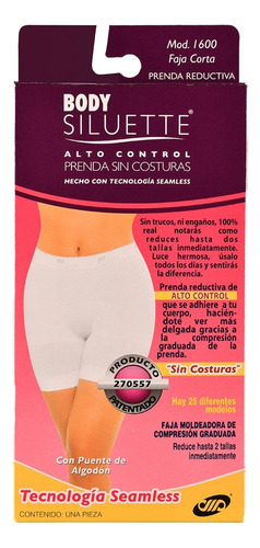 Faja Corta Reductora Boxer Body Siluette Alto Control 1 Pza