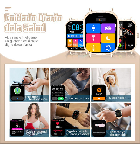 Smartwatch Reloj Inteligente Llamada Mujer Hombre Plus