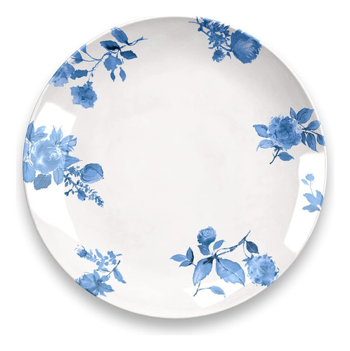 Tarhong Cottage Blue Floral Plato Llano, 10.5 Pulgadas, Mela