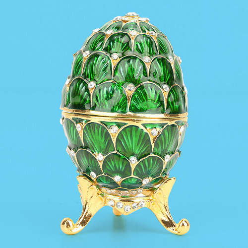 Joyería De Huevo De Pascua Verde Esmaltada De Estilo Vintage