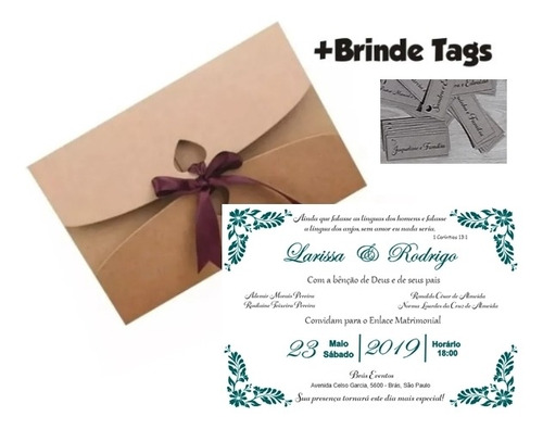 Imagem 5 de 5 de 50 Convites De Casamento Convite De Casamento Rústico Barato