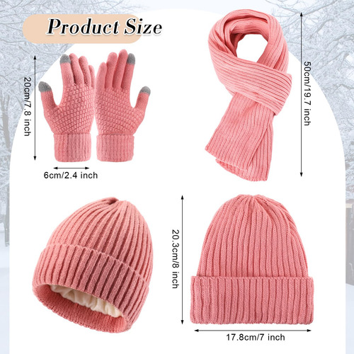 Juego De 12 Guantes De Punto Liitrsh Gorro Bufanda Invierno Color Diseño De La Tela