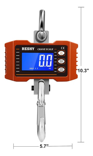 Balanza Báscula 1000kg Comerciales Dijitales Pantalla Led Hd Naranja