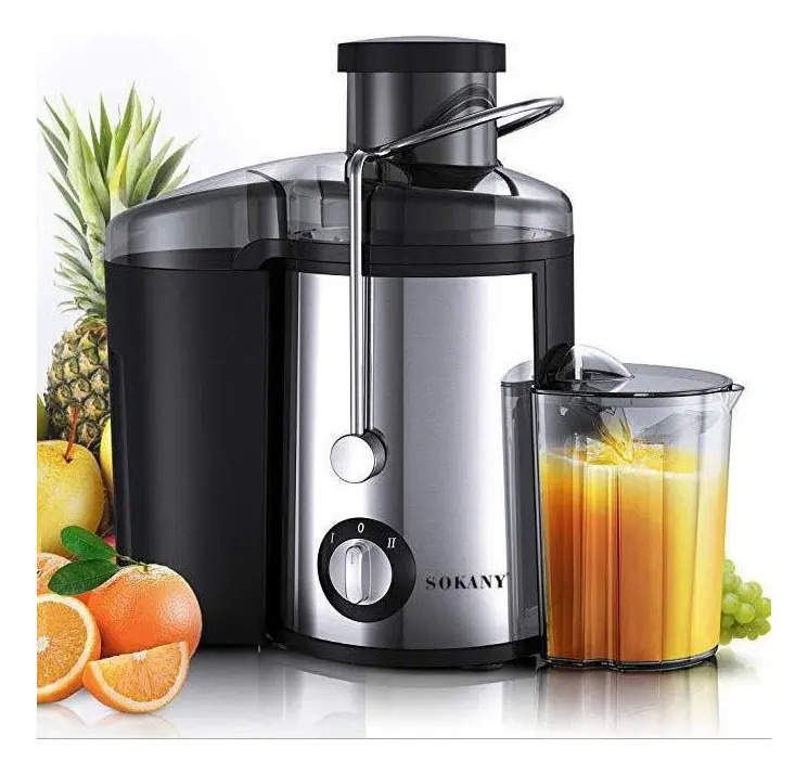Extrator automático de suco de frutas e vegetais Sokany 800w, cor preta