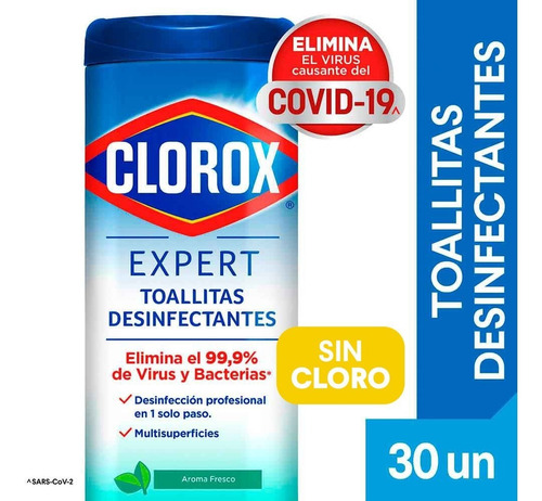 Toallitas Desinfectantes Clorox Expert Aroma Fresco 30 Toallitas