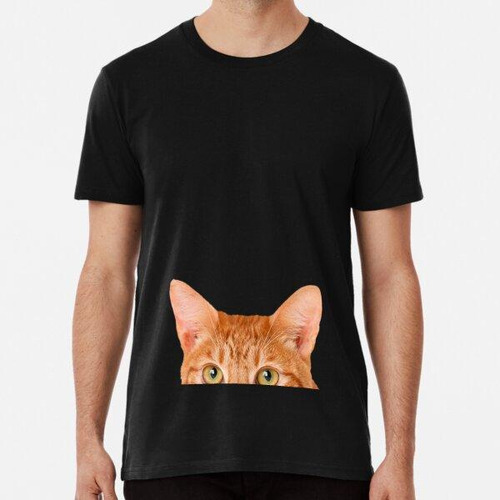 Remera Gato Atigrado Naranja Mirando La Cabeza De La Cara Al