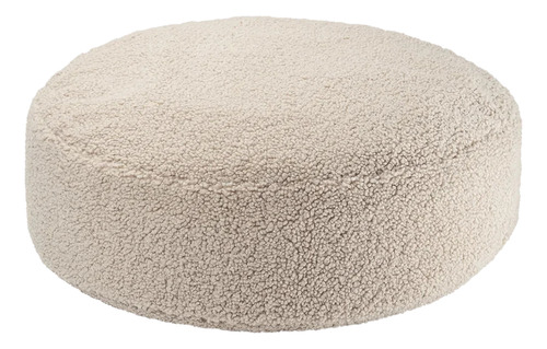 Puff De Suelo Almohadon Fiaca Redondo Boucle Vainilla