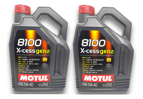 Aceite 5w40 Motul 8100 Sintetico X 10 Litros 2 Bidones