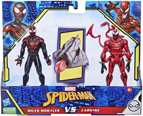 Marvel Spiderman Miles Morales Vs Carnage 2 Pack Figuras