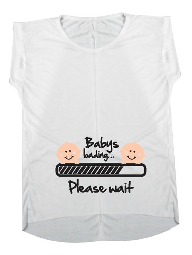 Remera Embarazada Baby Loading Baby Shower Gemelos