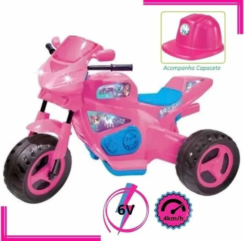 Moto Motoca Elétrica Infantil Rosa Magic Toys 1230 L